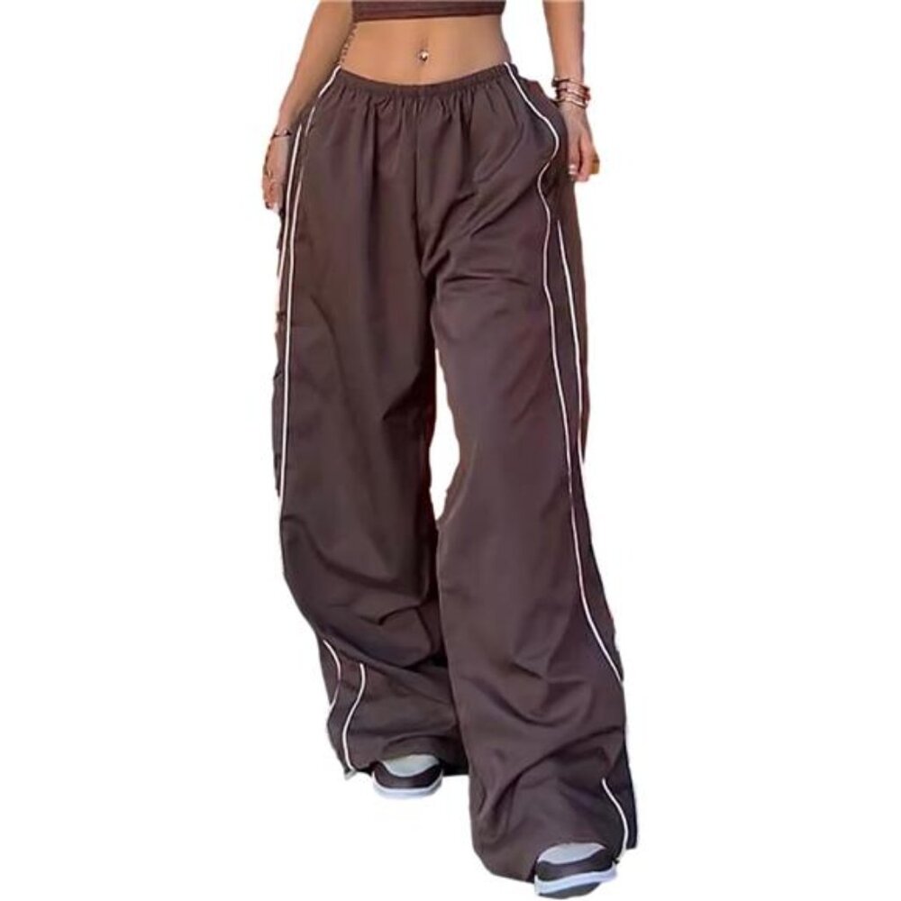 Womens Parachute Pants Wide Leg Baggy Pants - Picture 1 of 9